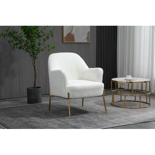 White discount velvet armchair